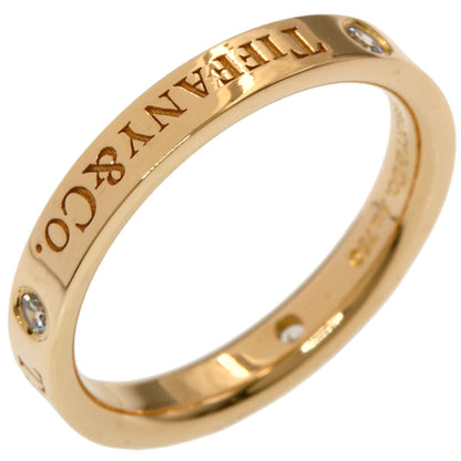 TIFFANY&Co. Flat band 3P Diamond Ring K18 Pink Gold Ladies [Used]