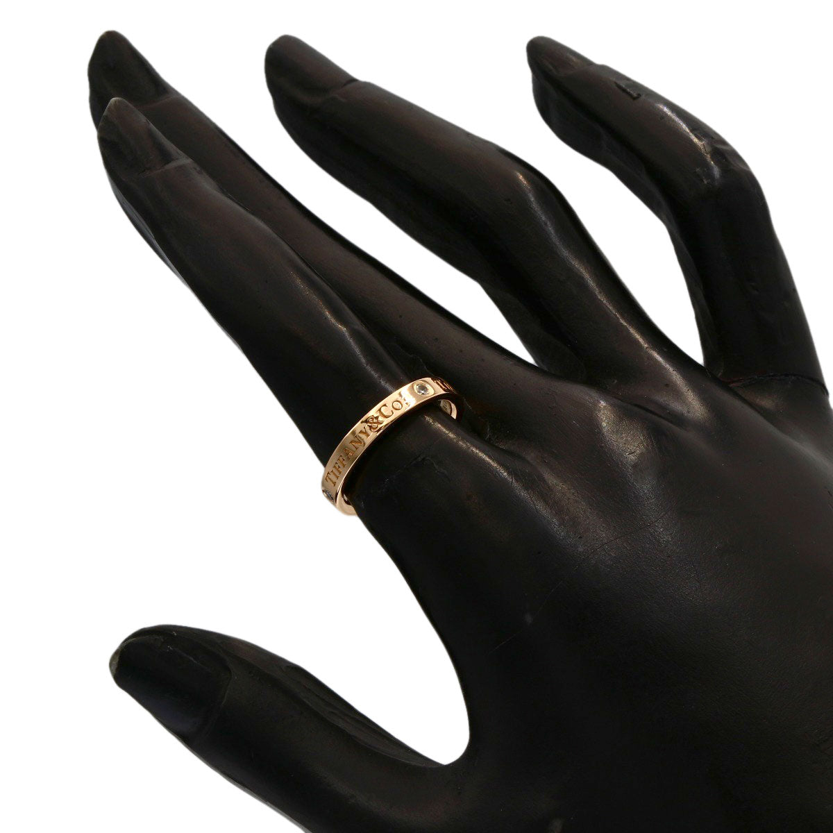 TIFFANY&Co. Flat band 3P Diamond Ring K18 Pink Gold Ladies [Used]