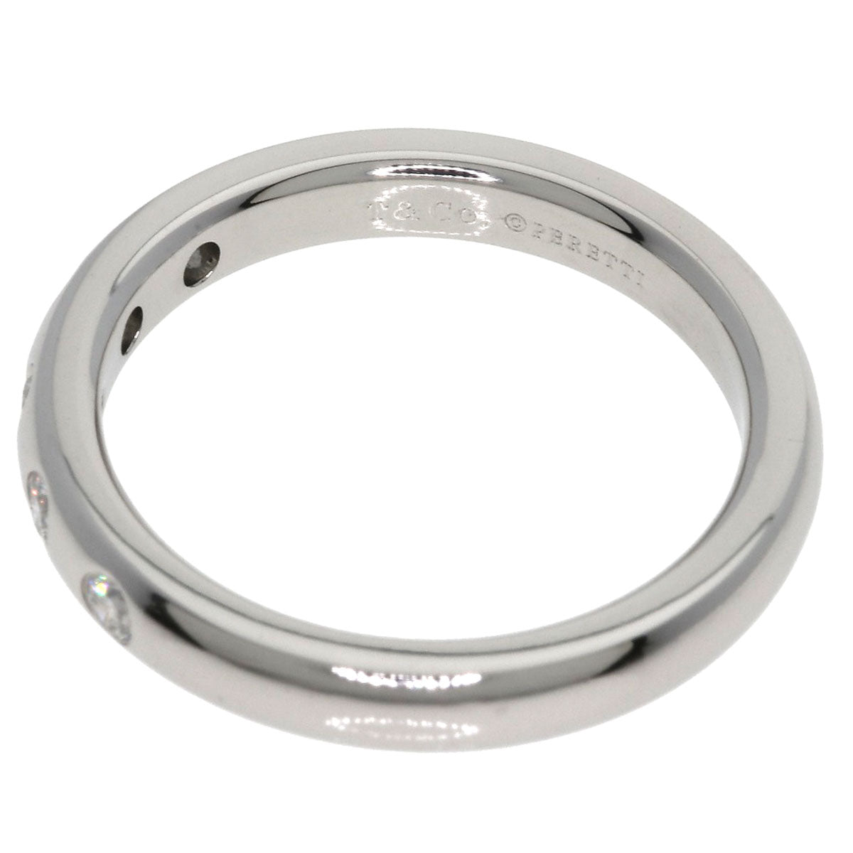 TIFFANY&Co. Stacking Bands 5P Diamond Ring Platinum PT950 Ladies [Used]