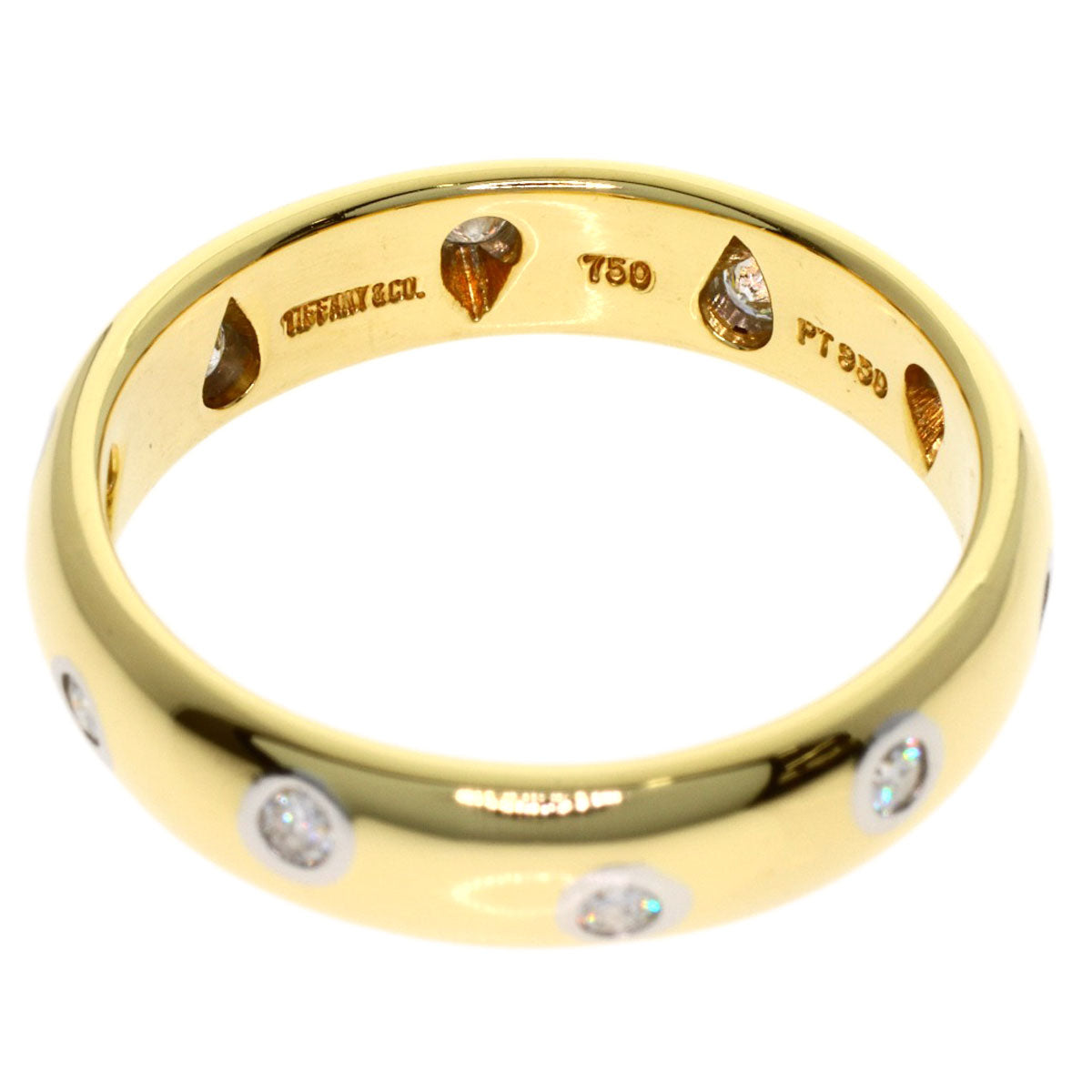 TIFFANY&Co. Dots Diamond Ring K18 Yellow Gold PT950Ladies [Used]