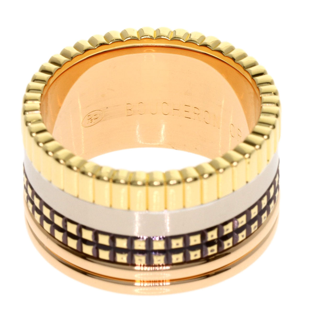 Boucheron Quatre Classic Large #52 Ring K18 Yellow Gold 18K Pink GoldLadies [Used]