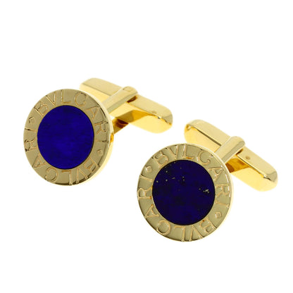 BVLGARI BVLGARI BVLGARI Lapis Lazuli & Azure stone cuffs K18 Yellow Gold mens [Used]