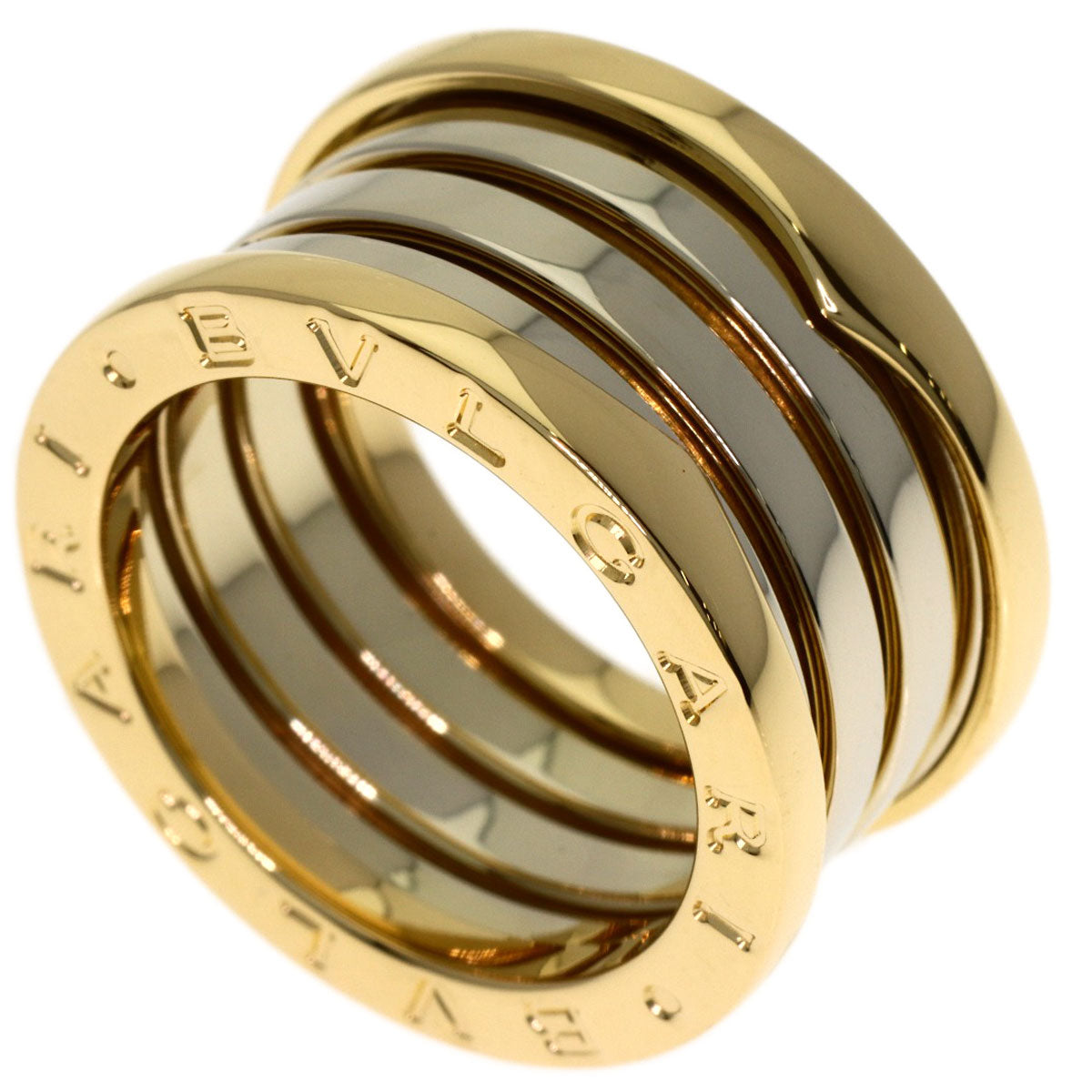 BVLGARI B.zero1 3-band Ginza Limited Edition #51 Ring K18 Yellow Gold K18 White GoldLadies [Used]