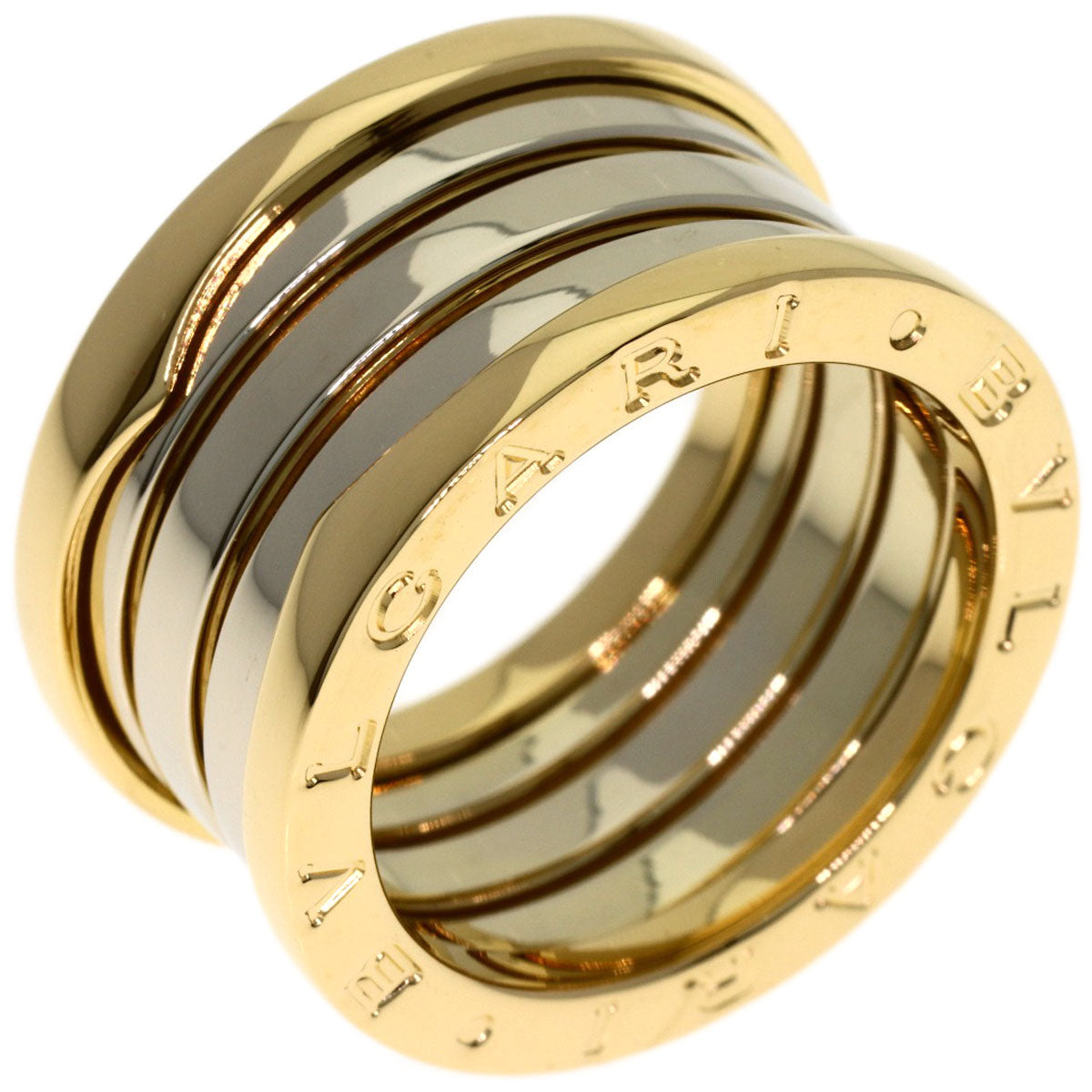 BVLGARI B.zero1 3-band Ginza Limited Edition #51 Ring K18 Yellow Gold K18 White GoldLadies [Used]