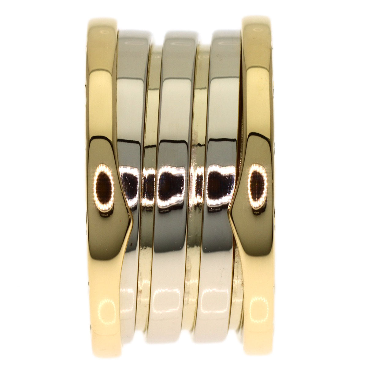 BVLGARI B.zero1 3-band Ginza Limited Edition #51 Ring K18 Yellow Gold K18 White GoldLadies [Used]
