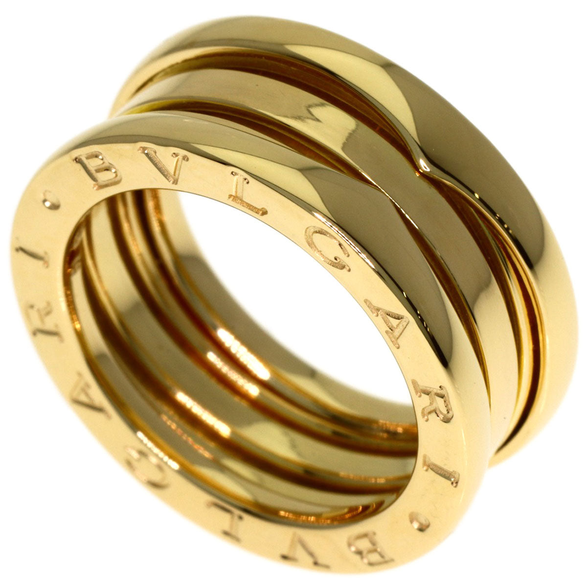 BVLGARI B.zero1 2 Band #51 Ring K18 Yellow Gold Ladies [Used]