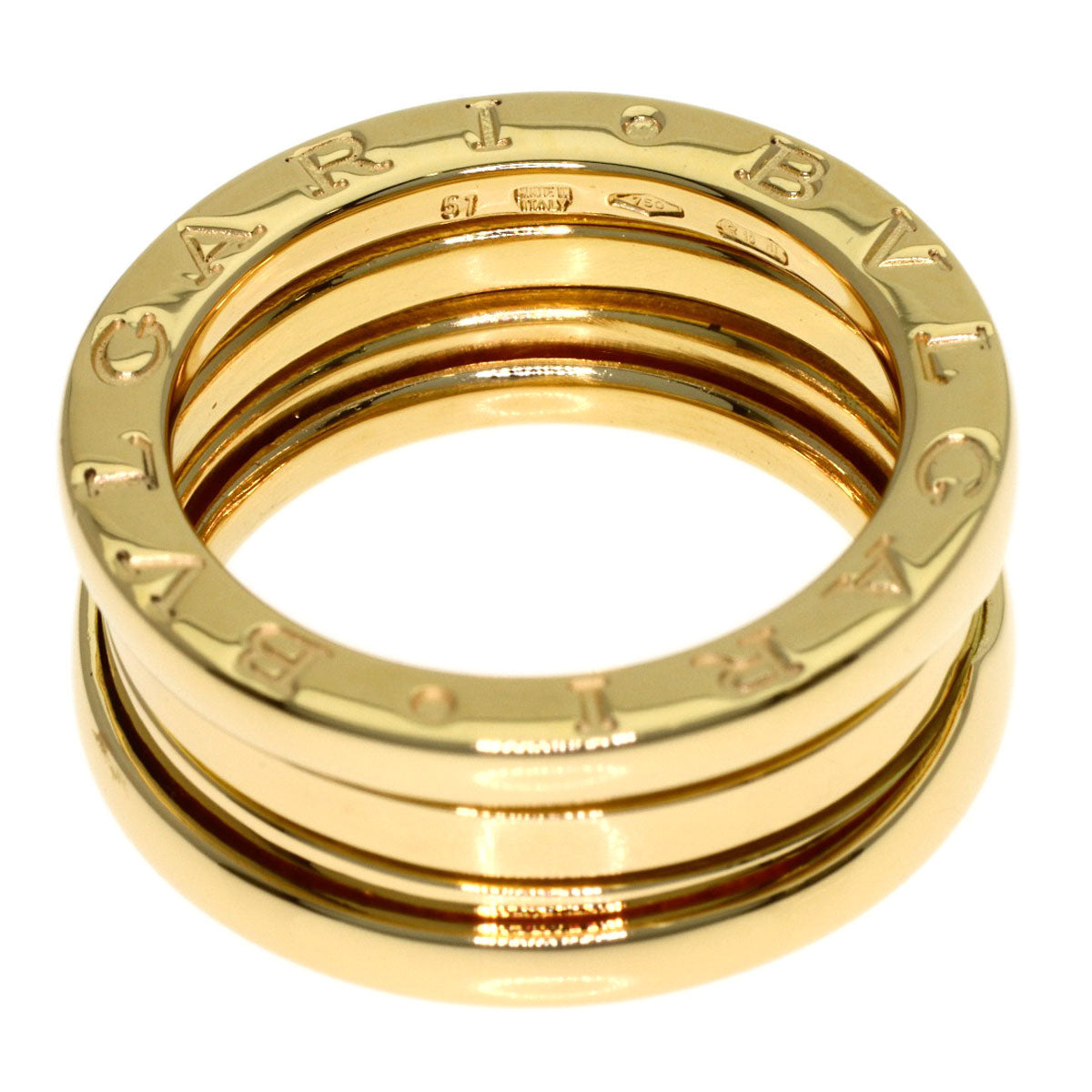 BVLGARI B.zero1 2 Band #51 Ring K18 Yellow Gold Ladies [Used]