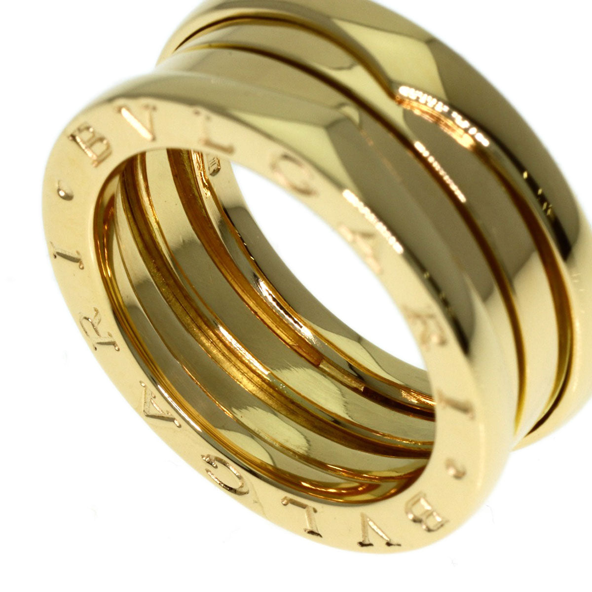 BVLGARI B.zero1 2 Band #51 Ring K18 Yellow Gold Ladies [Used]