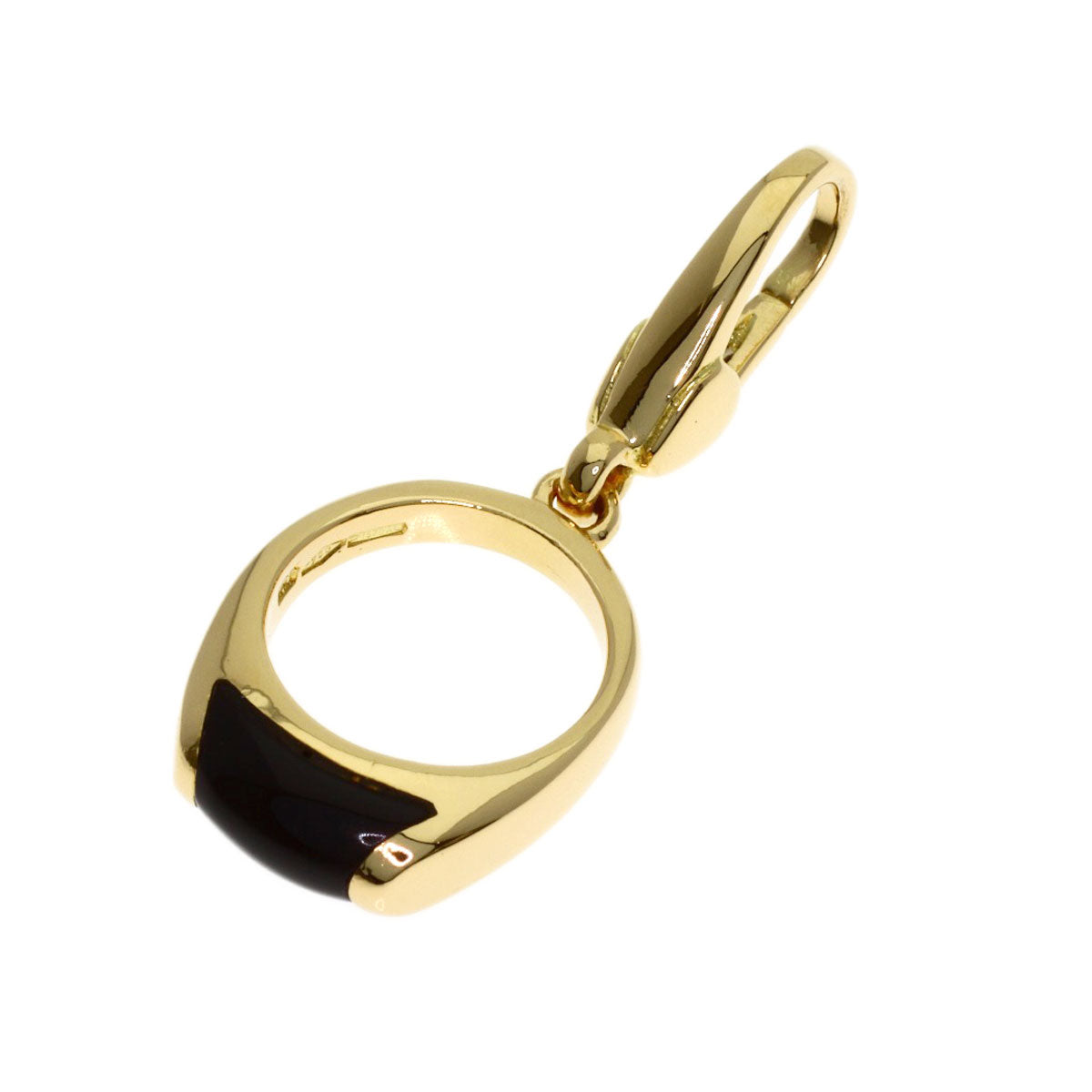 BVLGARI Tronchetto Onyx Pendant top K18 Yellow Gold Ladies [Used]