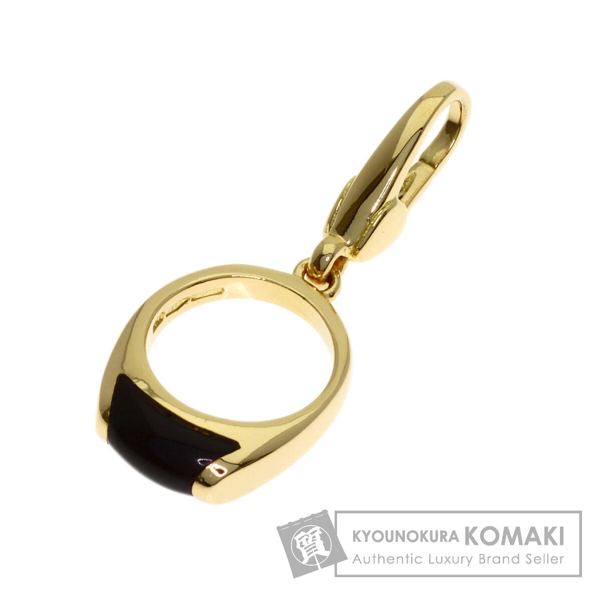 BVLGARI Tronchetto Onyx Pendant top K18 Yellow Gold Ladies [Used]