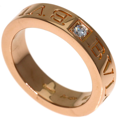 BVLGARI Double logo 1P Diamond Ring K18 Pink Gold Ladies [Used]