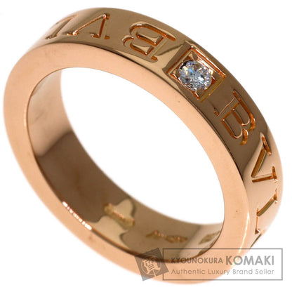 BVLGARI Double logo 1P Diamond Ring K18 Pink Gold Ladies [Used]