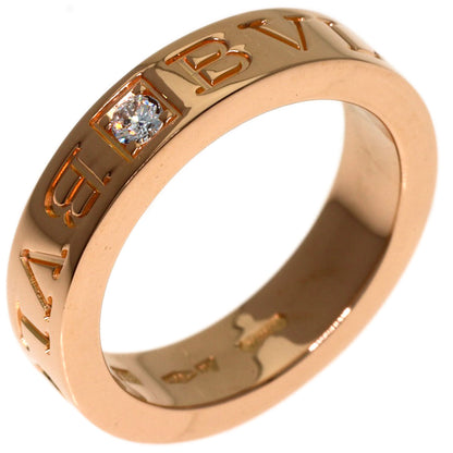 BVLGARI Double logo 1P Diamond Ring K18 Pink Gold Ladies [Used]