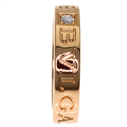 BVLGARI Double logo 1P Diamond Ring K18 Pink Gold Ladies [Used]