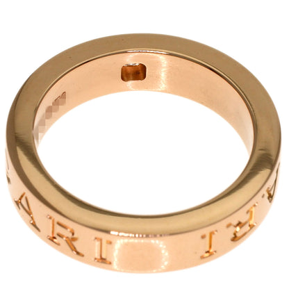 BVLGARI Double logo 1P Diamond Ring K18 Pink Gold Ladies [Used]