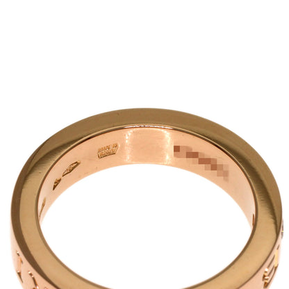 BVLGARI Double logo 1P Diamond Ring K18 Pink Gold Ladies [Used]