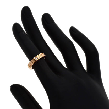 BVLGARI Double logo 1P Diamond Ring K18 Pink Gold Ladies [Used]