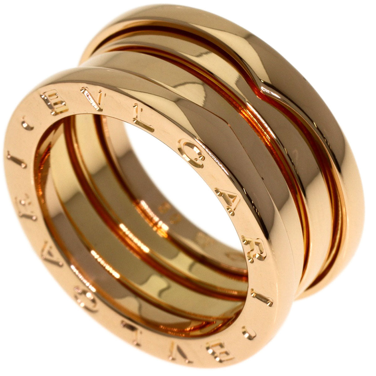 BVLGARI B.zero1 2 band #50 Ring K18 Pink Gold Ladies [Used]