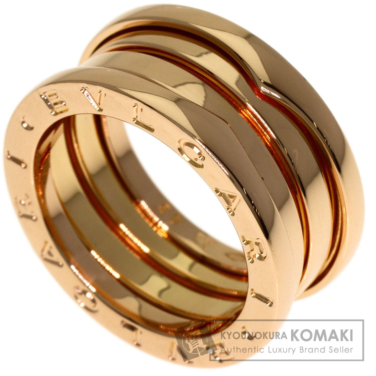 BVLGARI B.zero1 2 band #50 Ring K18 Pink Gold Ladies [Used]