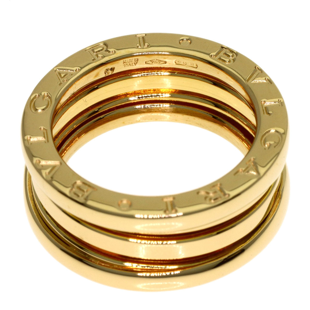 BVLGARI B.zero1 2 Band #51 Ring K18 Yellow Gold Ladies [Used]