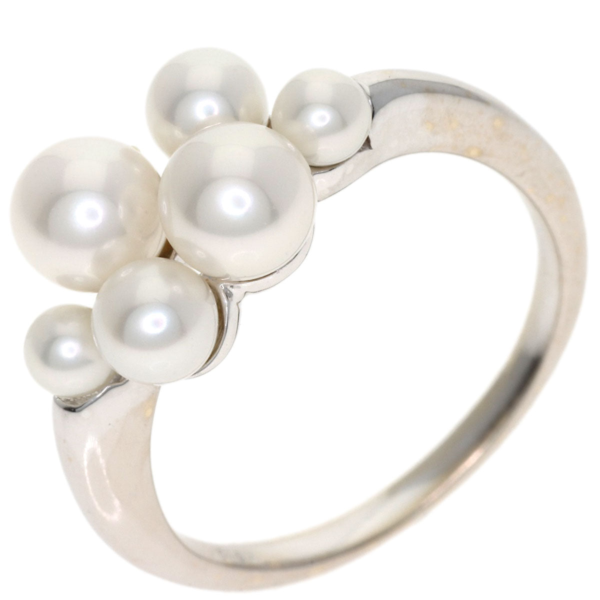 MIKIMOTO Perlita Mikimoto Pearl Pearl Ring K18 White Gold Ladies [Used]