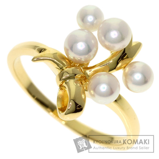 MIKIMOTO Pearl Pearl Ribbon Ring K18 Yellow Gold Ladies [Used]