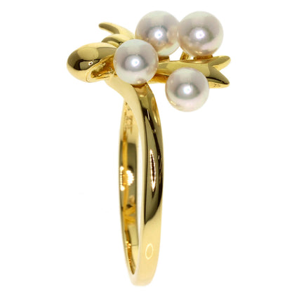 MIKIMOTO Pearl Pearl Ribbon Ring K18 Yellow Gold Ladies [Used]