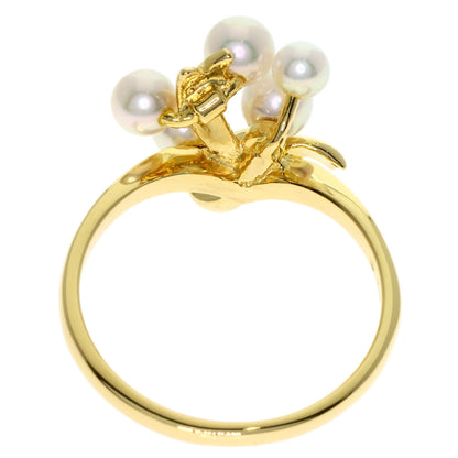 MIKIMOTO Pearl Pearl Ribbon Ring K18 Yellow Gold Ladies [Used]