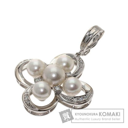 MIKIMOTO Pearl Pearl Diamond Pendant top K18 White Gold Ladies [Used]