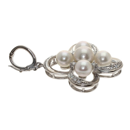 MIKIMOTO Pearl Pearl Diamond Pendant top K18 White Gold Ladies [Used]