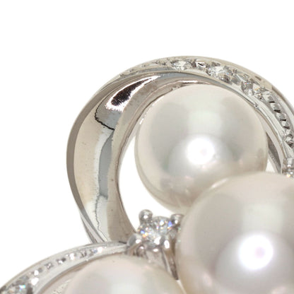 MIKIMOTO Pearl Pearl Diamond Pendant top K18 White Gold Ladies [Used]