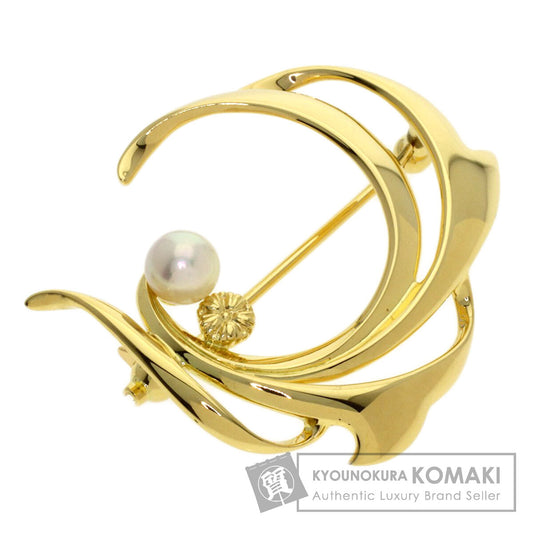 MIKIMOTO Pearl Pearl Brooch K18 Yellow Gold Ladies [Used]