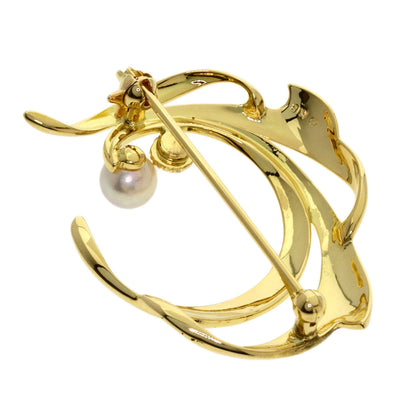 MIKIMOTO Pearl Pearl Brooch K18 Yellow Gold Ladies [Used]