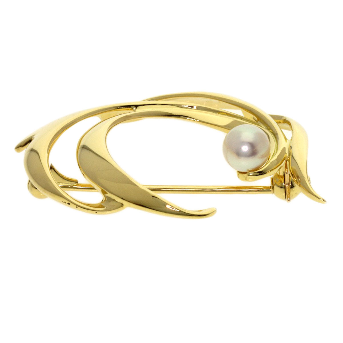 MIKIMOTO Pearl Pearl Brooch K18 Yellow Gold Ladies [Used]