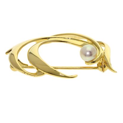 MIKIMOTO Pearl Pearl Brooch K18 Yellow Gold Ladies [Used]