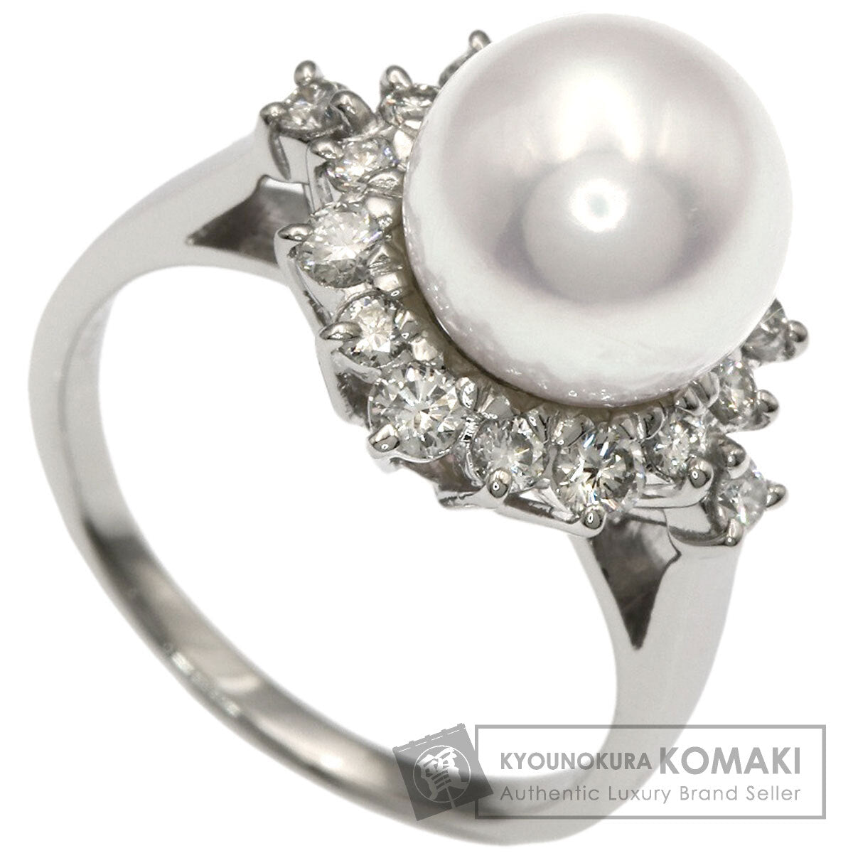 MIKIMOTO Pearl Pearl Diamond Ring Platinum PT900 Ladies [Used]