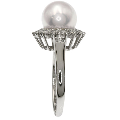 MIKIMOTO Pearl Pearl Diamond Ring Platinum PT900 Ladies [Used]