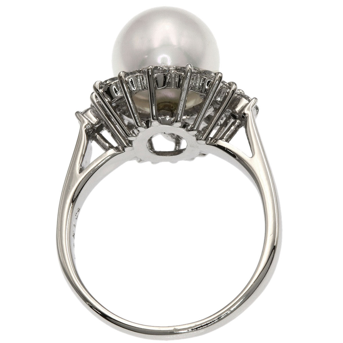 MIKIMOTO Pearl Pearl Diamond Ring Platinum PT900 Ladies [Used]
