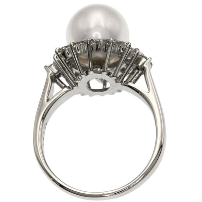 MIKIMOTO Pearl Pearl Diamond Ring Platinum PT900 Ladies [Used]