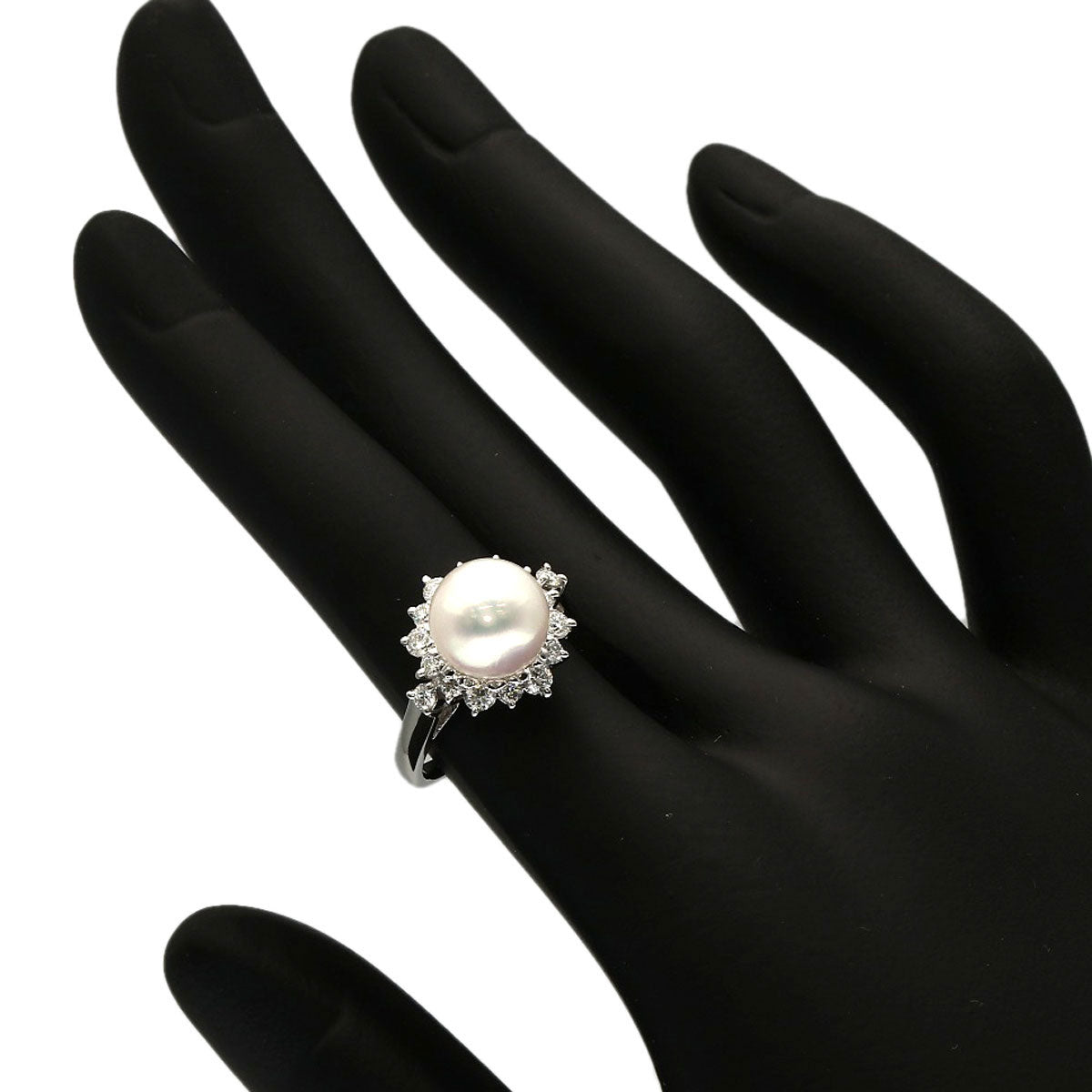 MIKIMOTO Pearl Pearl Diamond Ring Platinum PT900 Ladies [Used]