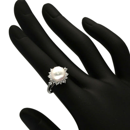 MIKIMOTO Pearl Pearl Diamond Ring Platinum PT900 Ladies [Used]