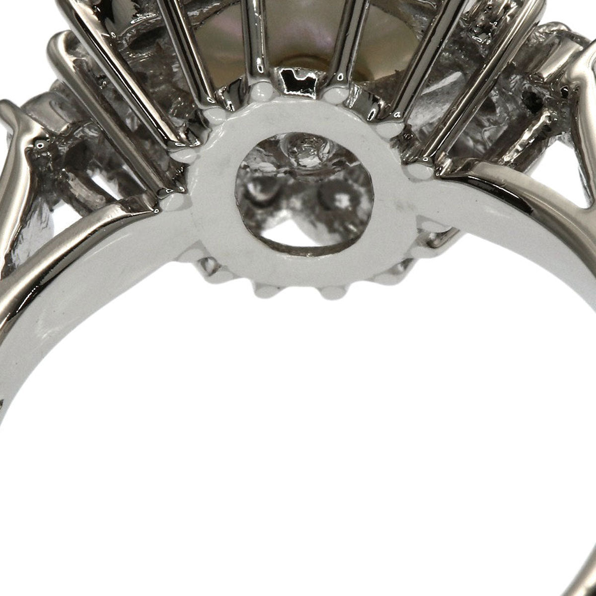 MIKIMOTO Pearl Pearl Diamond Ring Platinum PT900 Ladies [Used]