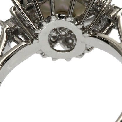 MIKIMOTO Pearl Pearl Diamond Ring Platinum PT900 Ladies [Used]