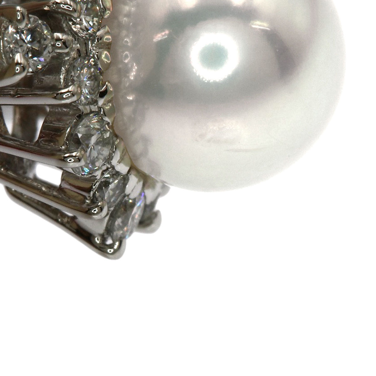 MIKIMOTO Pearl Pearl Diamond Ring Platinum PT900 Ladies [Used]