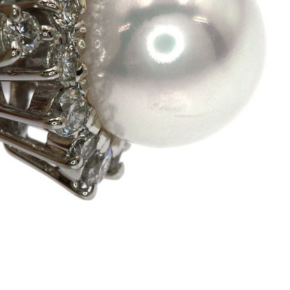 MIKIMOTO Pearl Pearl Diamond Ring Platinum PT900 Ladies [Used]