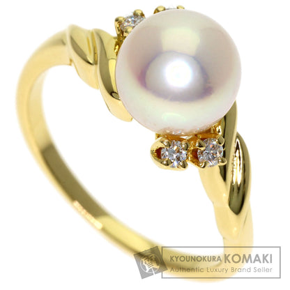 MIKIMOTO Pearl Pearl Diamond Ring K18 Yellow Gold Ladies [Used]