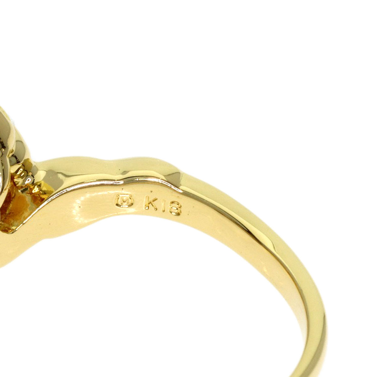 MIKIMOTO Pearl Pearl Diamond Ring K18 Yellow Gold Ladies [Used]