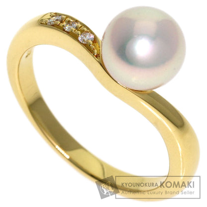 MIKIMOTO Pearl Pearl Diamond Ring K18 Yellow Gold Ladies [Used]