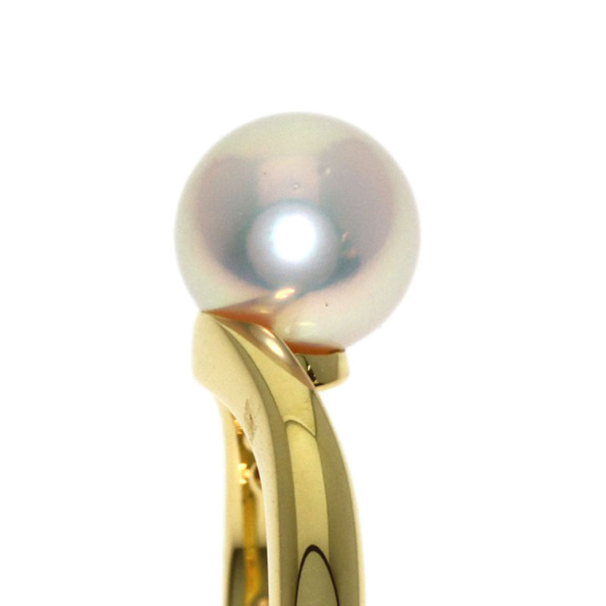 MIKIMOTO Pearl Pearl Diamond Ring K18 Yellow Gold Ladies [Used]