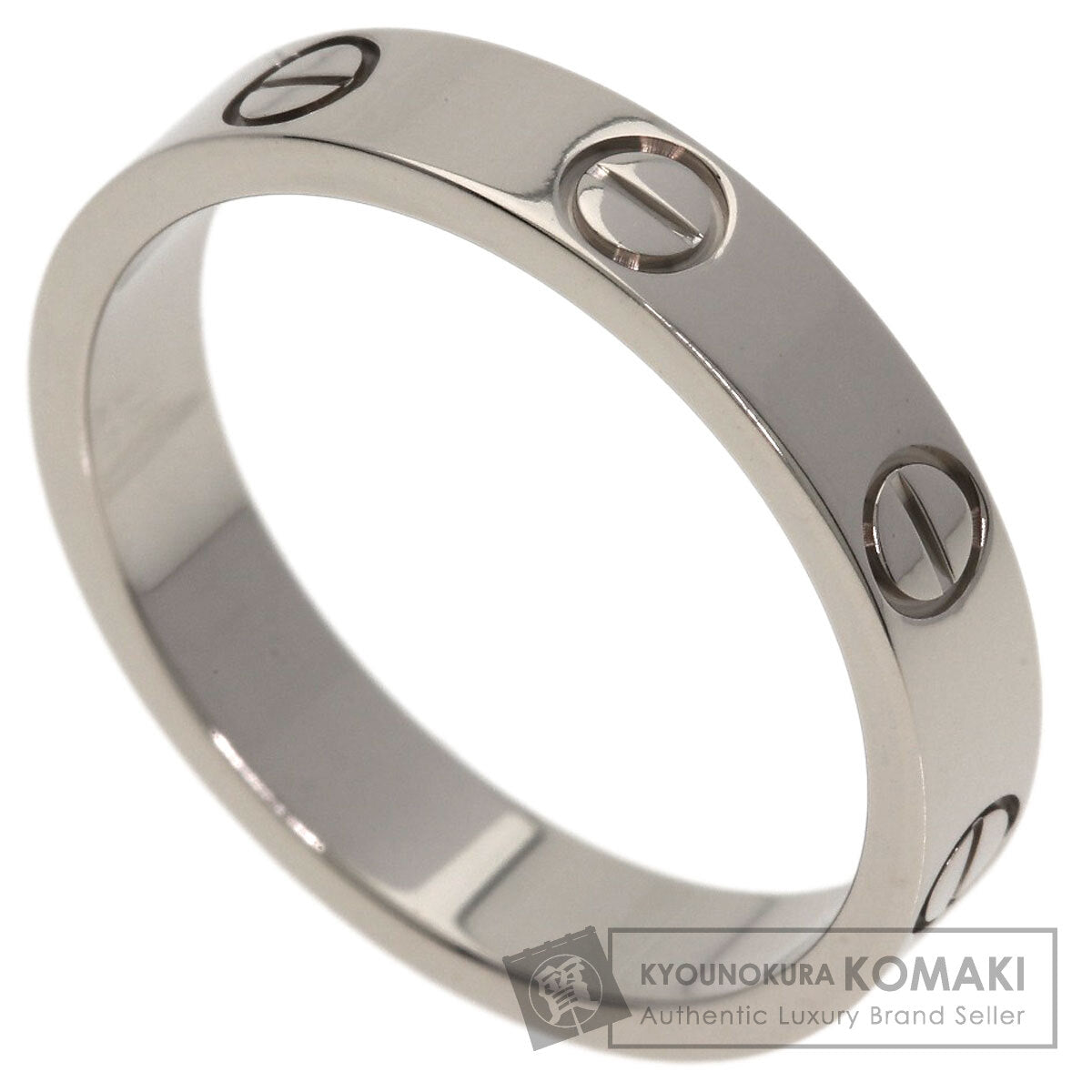 CARTIER mini love ring #51 Ring K18 White Gold Ladies [Used]